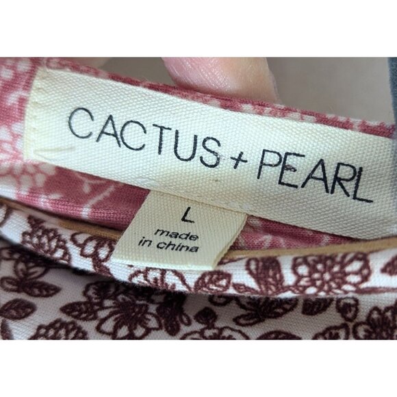 Cactus + Pearl Women size L Mix Stripe Knit Maxi Dress Slits Cottagecore Hippie - Picture 9 of 13